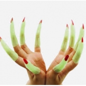 Dedos Verdes de Plástico Para Fantasia de Bruxa c/10 - Halloween