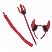 Kit Fantasia Diabinha Paetê 3 Peças - Halloween
