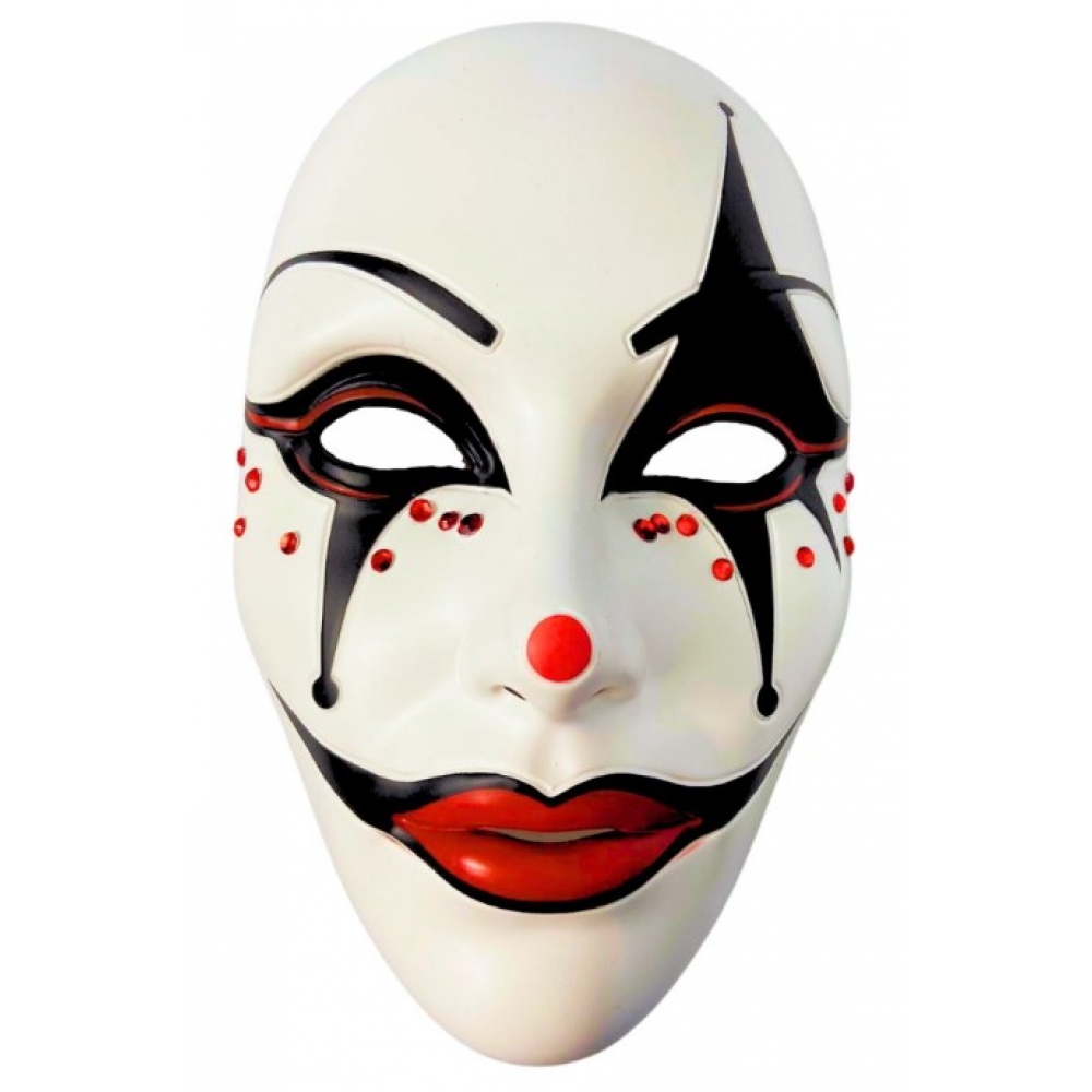 Máscara Plástica Carnaval Pierrot - Acessórios para fantasia