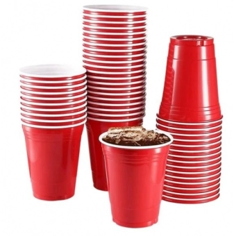 Copo 400ml Biodegradável Americano Vermelho c/25 Trik Trik