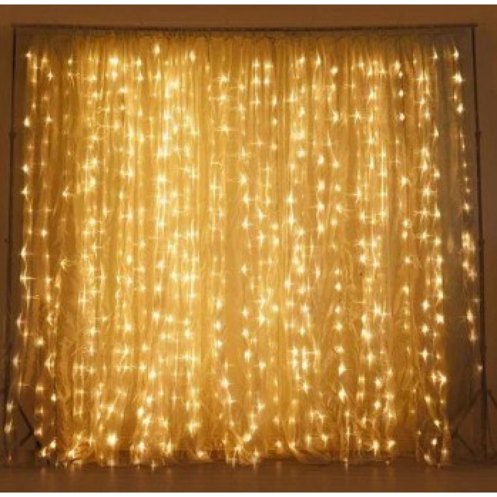 Pisca Cortina 500 Led 3x2,5 Metros Branco Quente 110V - Natal