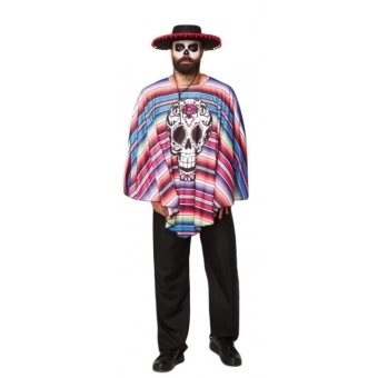 Fantasia Poncho Mexicano Mariachi Adulto Super