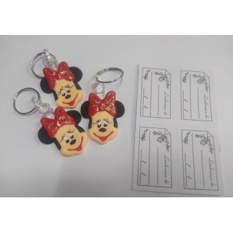 Chaveiro Biscuit Minnie Vermelha c/10