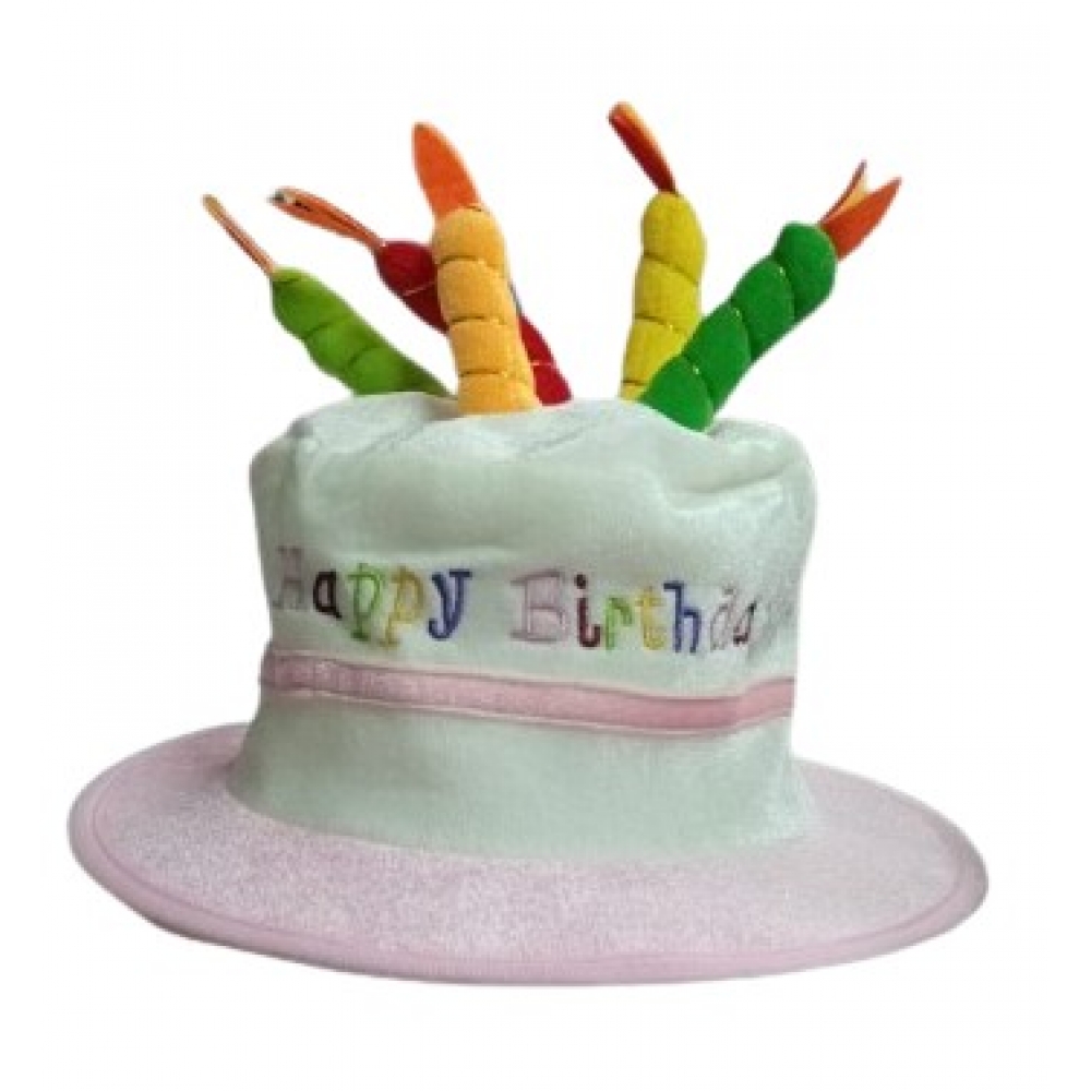 Chapéu Bolo de Aniversário Happy Birthday Rosa - Acessórios para fantasia