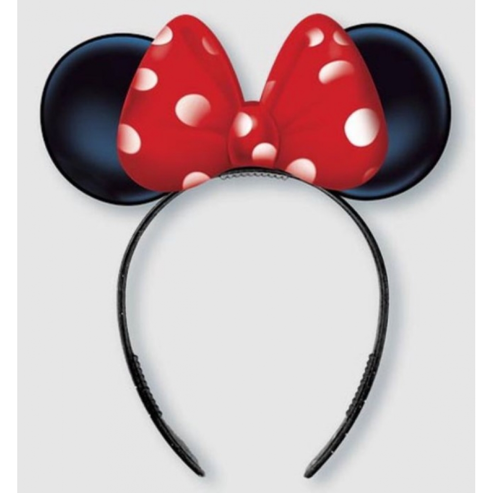 Tiara Minnie Laço Vermelho Papel c/6 Festa Maluca - Acessórios para fantasia