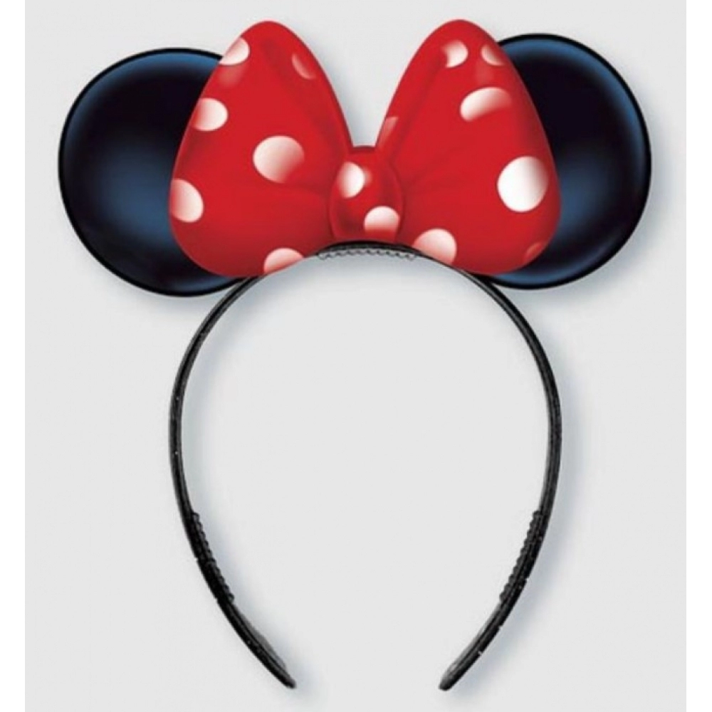 Tiara Minnie Laço Vermelho Papel c/6 Festa Maluca - Acessórios para fantasia