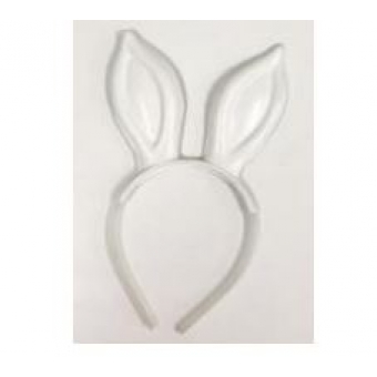 Tiara Plástica Coelho Branco