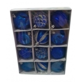 Enfeite Bola Natalina Luxo Azul Royal 6cm c/12 - Natal