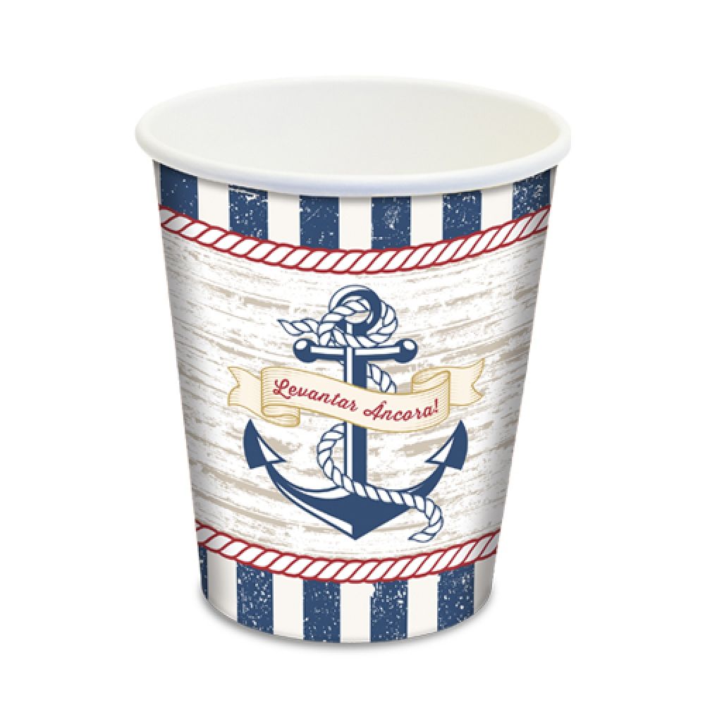 Copo de Papel Marinheiro 180ml c/8 Junco - Temas Infantis