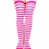 Meia 7/8 Listrada Branca e Pink Adulto - Acessórios para fantasia