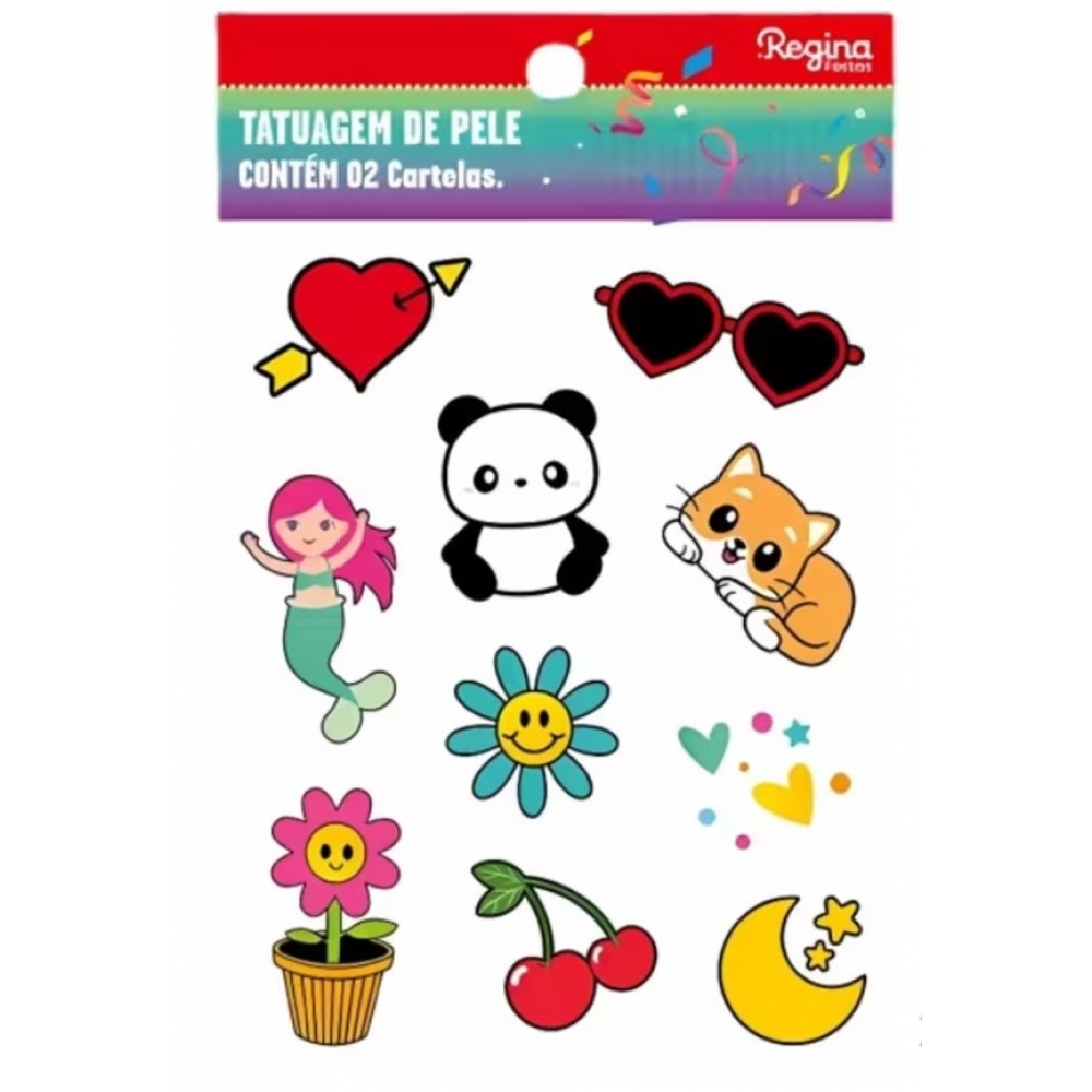 Tatuagem de Pele Infantil Modelo 3 Regina Festas - Carnaval