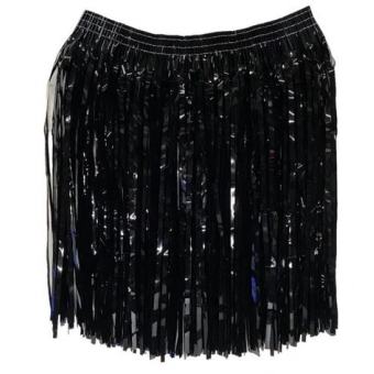 Saia de Ráfia Metalizada Adulto Preta
