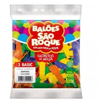 Balão Especial 3 Zerinho Liso Basic Sortido c/100 São Roque