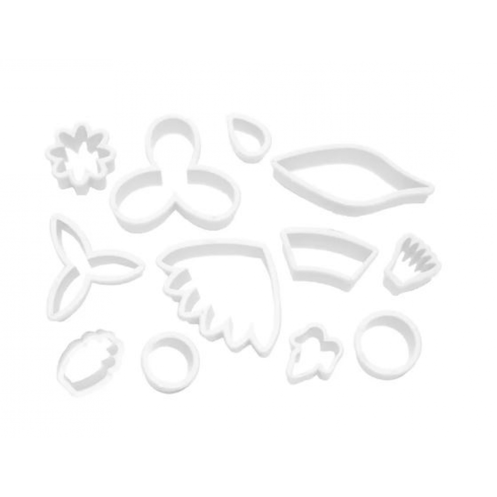 Jogo Cortante de Flores e Folhas Grande c/12 Mago - Confeitaria