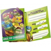 Convite Tartarugas Ninja Kids c/8 Regina Festas - Outlet