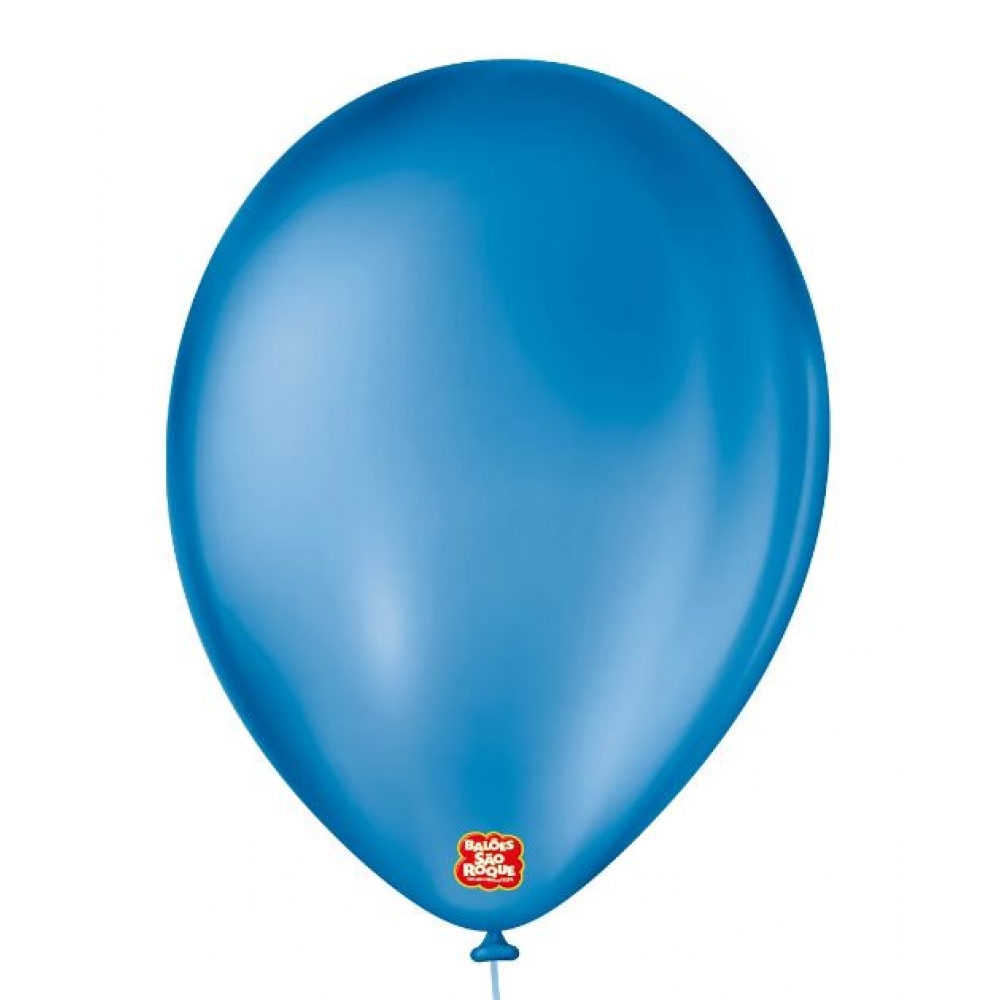 Balão 9 Liso Azul Cobalto c/50 São Roque - Balões