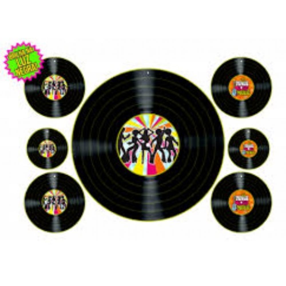 Kit Painel Disco Neon c/7 Reino das Festas - Temas Variados