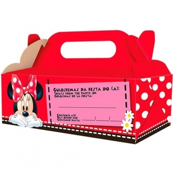 Caixa Surpresa Para Viagem Red Minnie c/4 Regina Festas