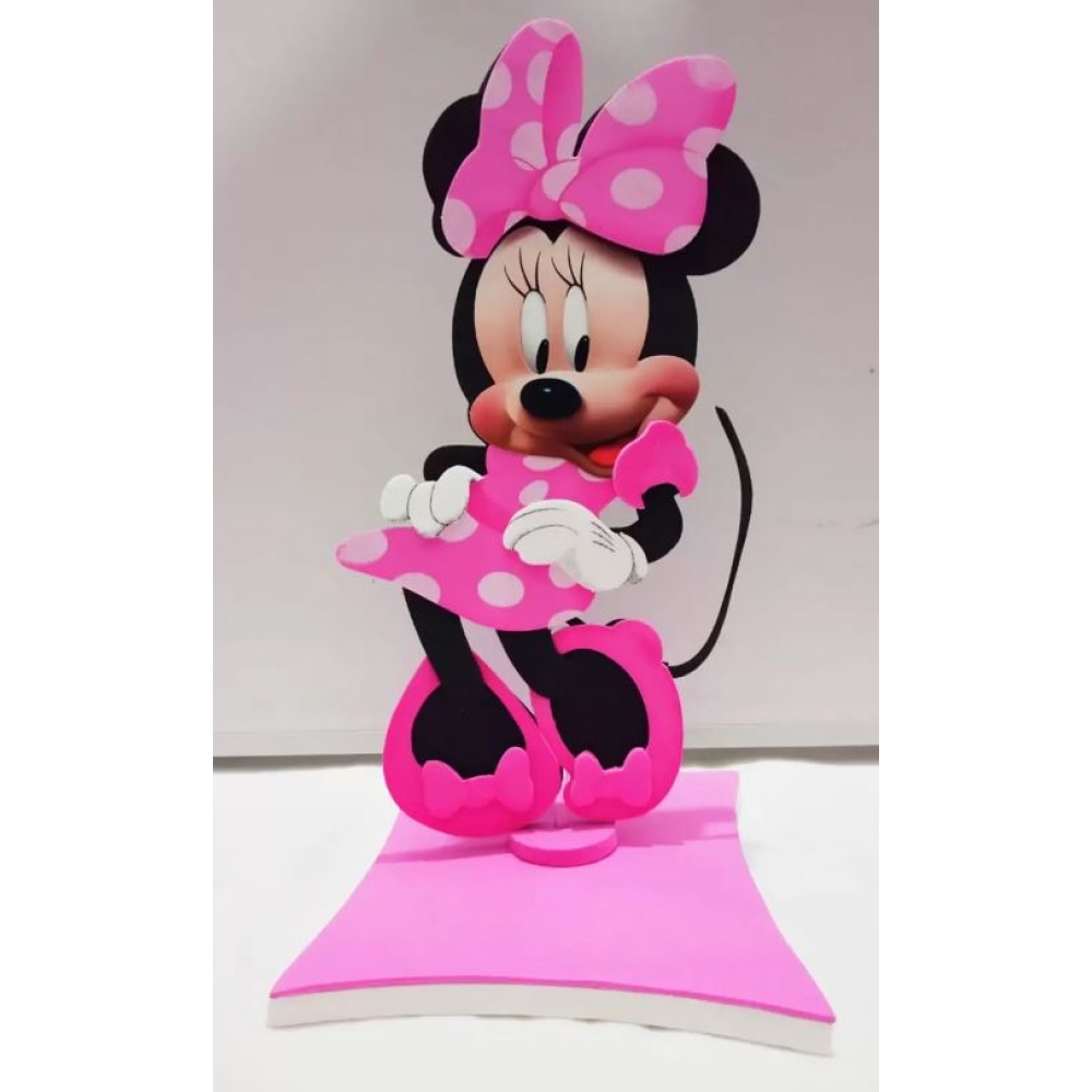 Enfeite de Mesa E.V.A Minnie Fashion Rosa Piffer - Temas Infantis