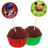 Picks Para Doces Miraculous Ladybug c/8 Regina Festas - Temas Infantis