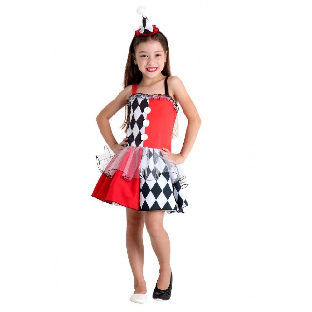 Fantasia Colombina Vermelha Infantil Sulamericana - Fantasias Infantis