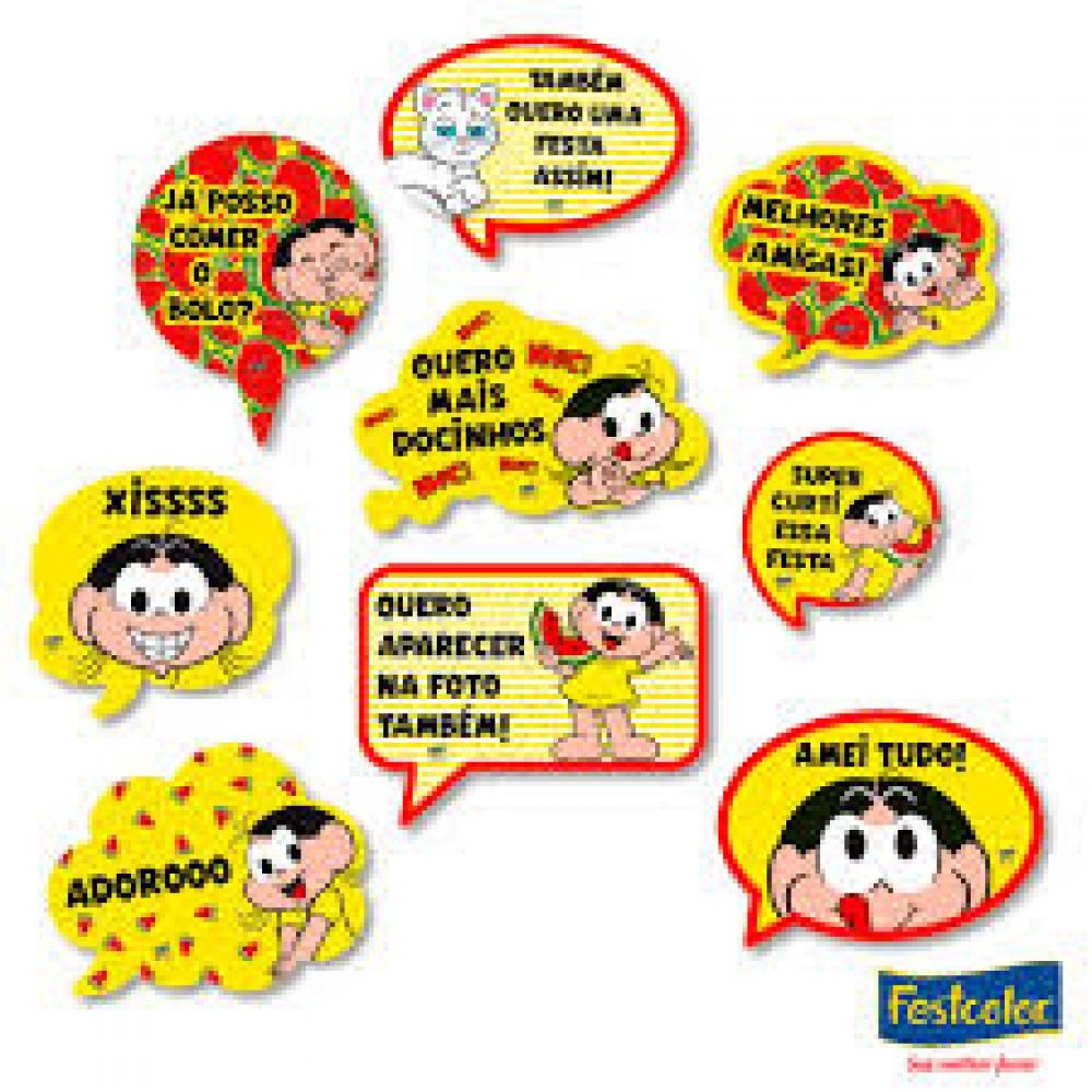 Kit Placas Magali Melancia c/9 Festcolor - Temas Infantis