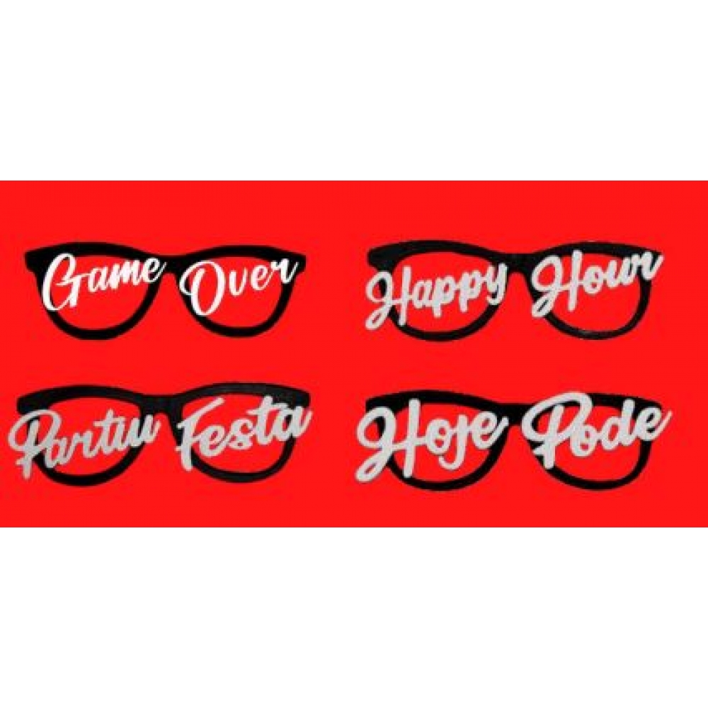 Óculos Black Relevo Frases Rasul - Óculos