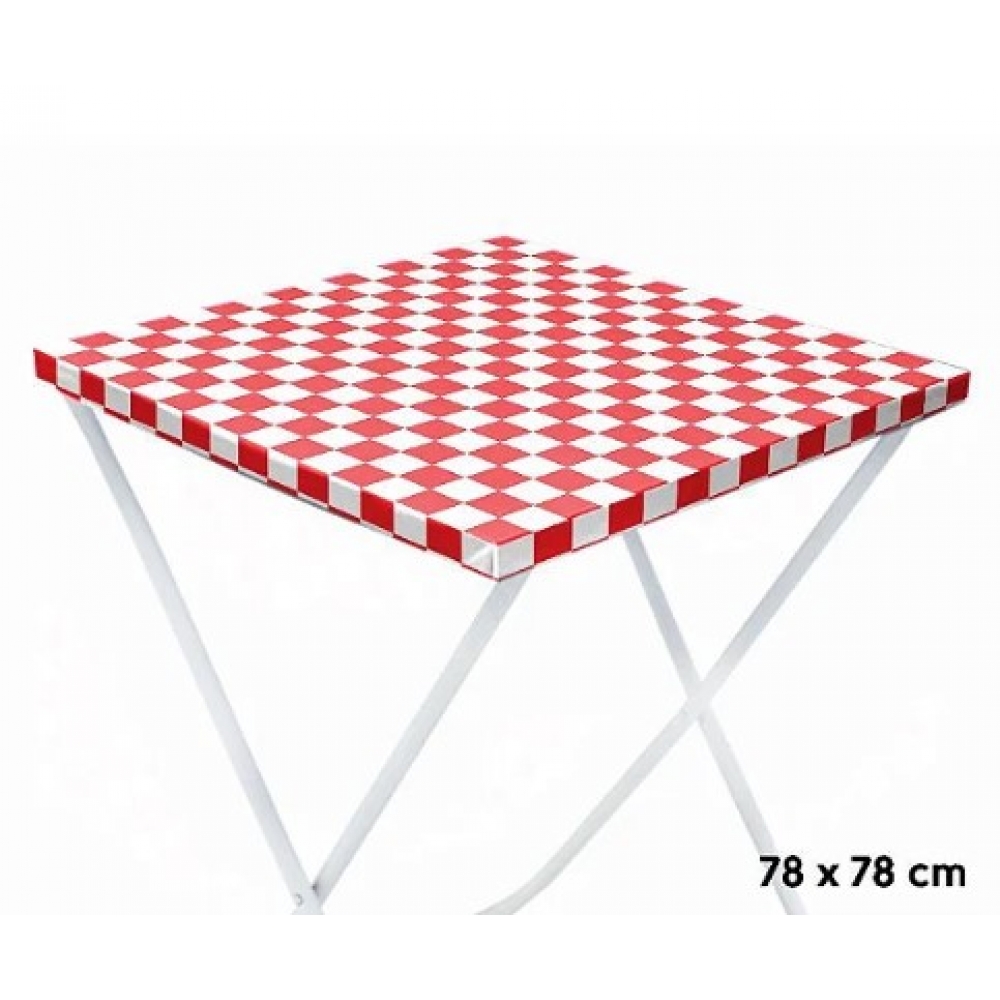Toalha de Mesa Perolizada 70x70 c/10 Xadrez Vermelha Dani Embalagens - Descartáveis