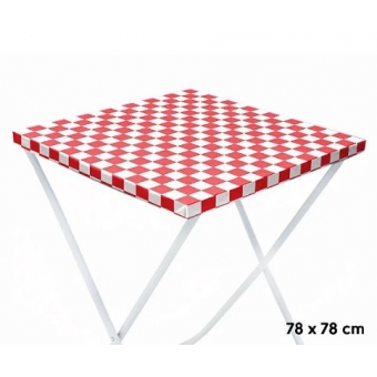 Toalha de Mesa Perolizada 70x70 c/10 Xadrez Vermelha Dani Embalagens