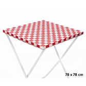 Toalha de Mesa Perolizada 70x70 c/10 Xadrez Vermelha Dani Embalagens - Descartáveis