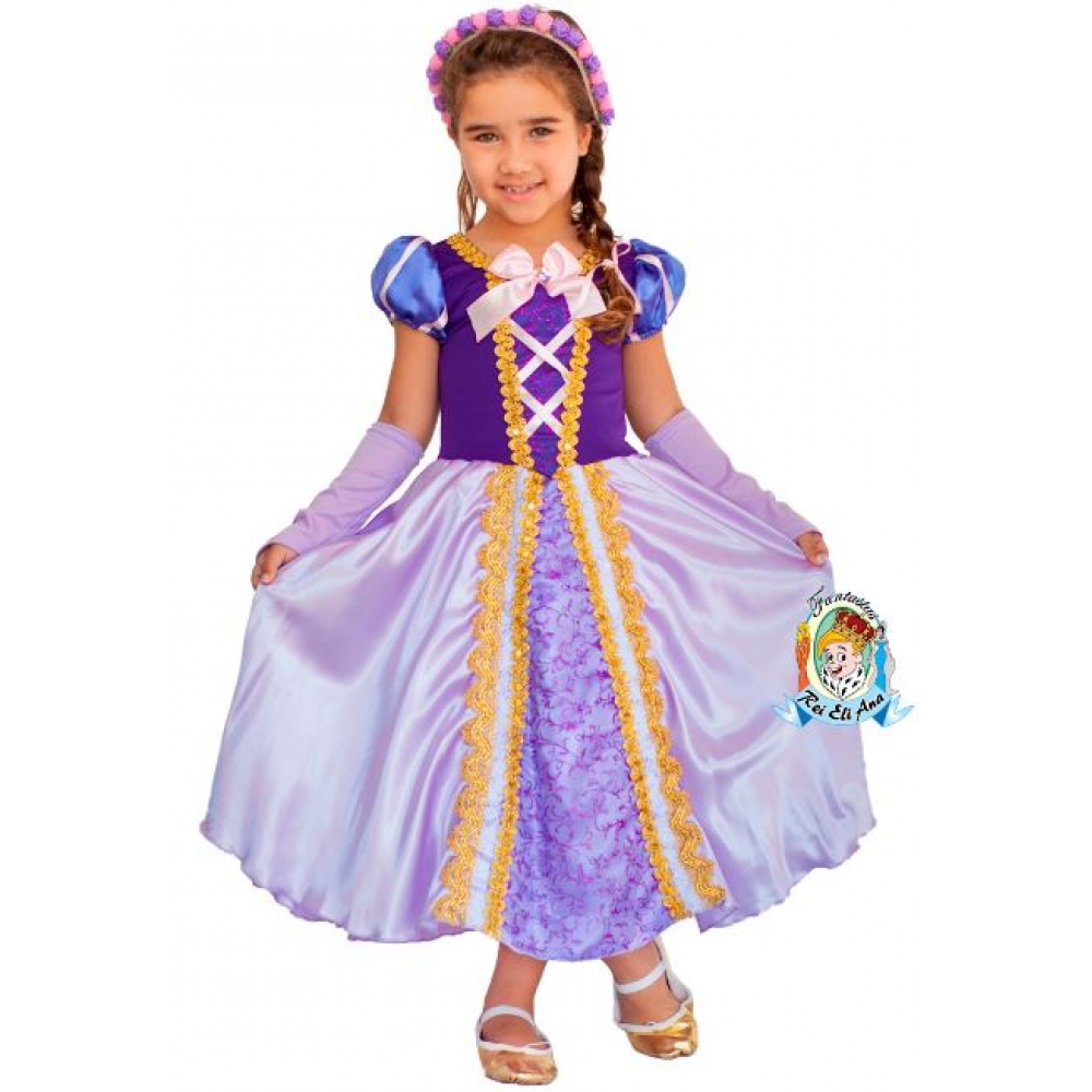 Fantasia Princesa Elizabeth Longa Infantil Rei Eli Ana - Fantasias Infantis