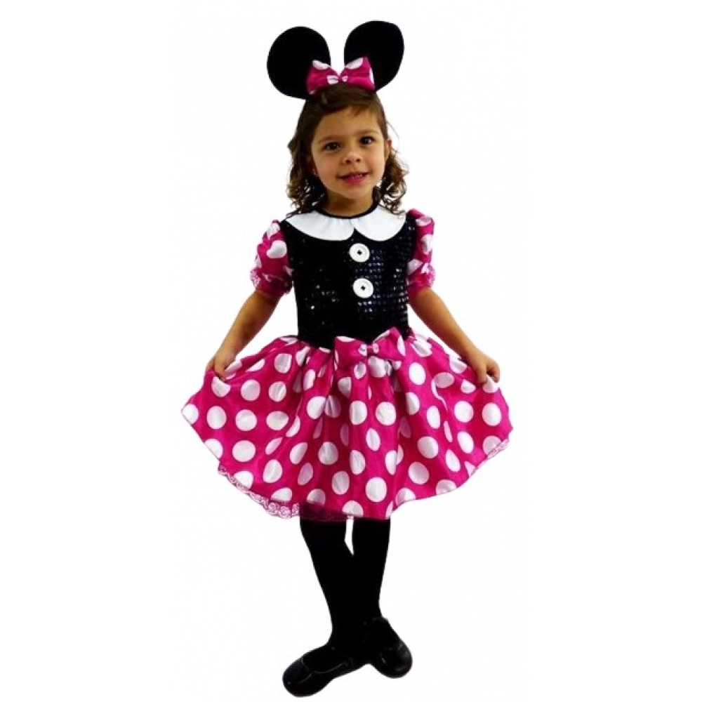 Fantasia Ratinha Paetê Minnie Infantil Masquerade - Fantasias Infantis