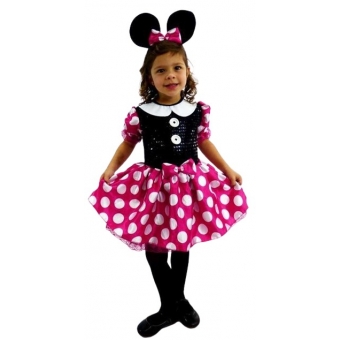 Fantasia Ratinha Paetê Minnie Infantil Masquerade