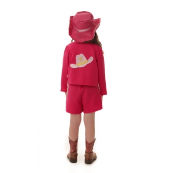 Fantasia Menina Cowntry Rosa Infantil Muvilê