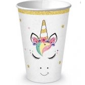 Copo de Papel Unicórnio Novo 180ml c/8 Junco - Temas Infantis