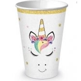 Copo de Papel Unicórnio Novo 180ml c/8 Junco - Temas Infantis