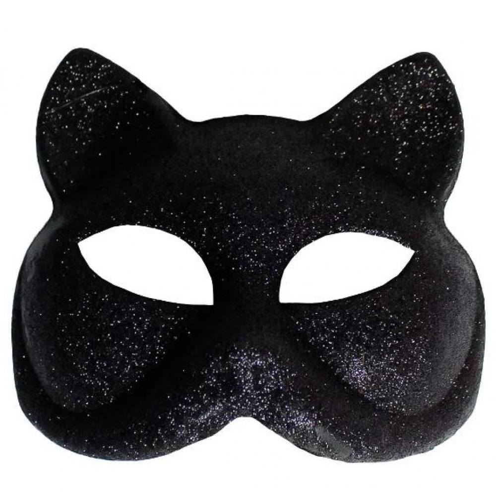 Máscara Gatinho Glitter Preto - Máscaras