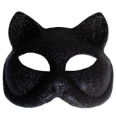 Máscara Gatinho Glitter Preto - Máscaras