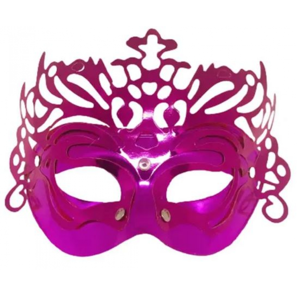 Máscara Veneza Metálica Glitter Rosa - Máscaras