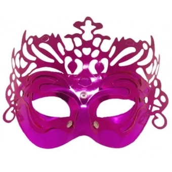 Máscara Veneza Metálica Glitter Rosa