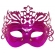 Máscara Veneza Metálica Glitter Rosa - Máscaras