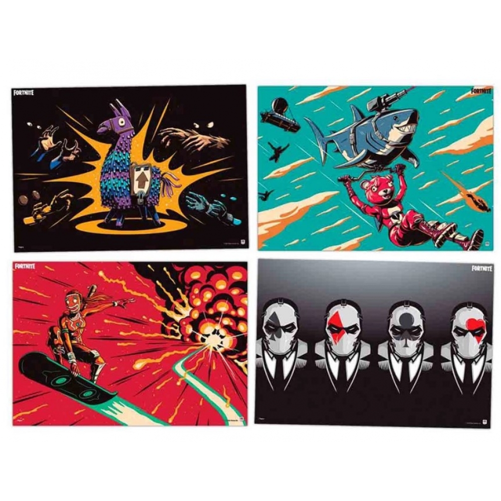 Painel Decorativo Fortnite c/4 Regina - Temas Infantis