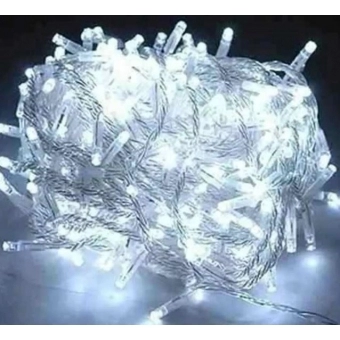 Pisca Pisca 100 Led 10 Metros 220V Branco Frio Fio Transparente