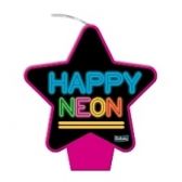 Vela de Aniversário Neon Estrela Rosa Festcolor - Temas Variados
