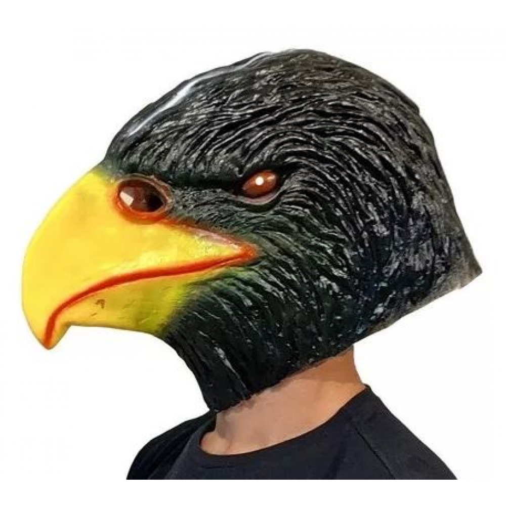 Máscara Látex Águia Preta Inteira Importada - Máscaras