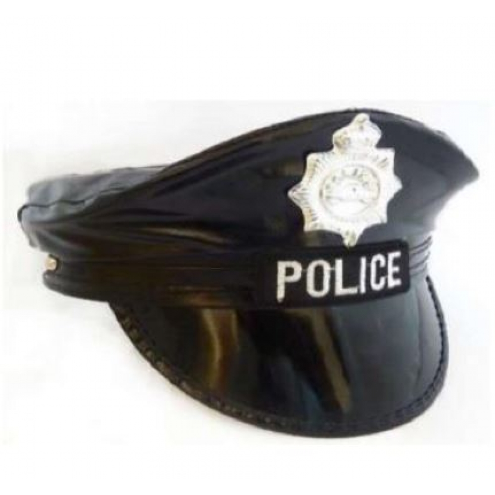 Quepe Policial Preto - Acessórios para fantasia