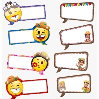 Kit Placas Junina Divertida Criativa c/8 Kaixote