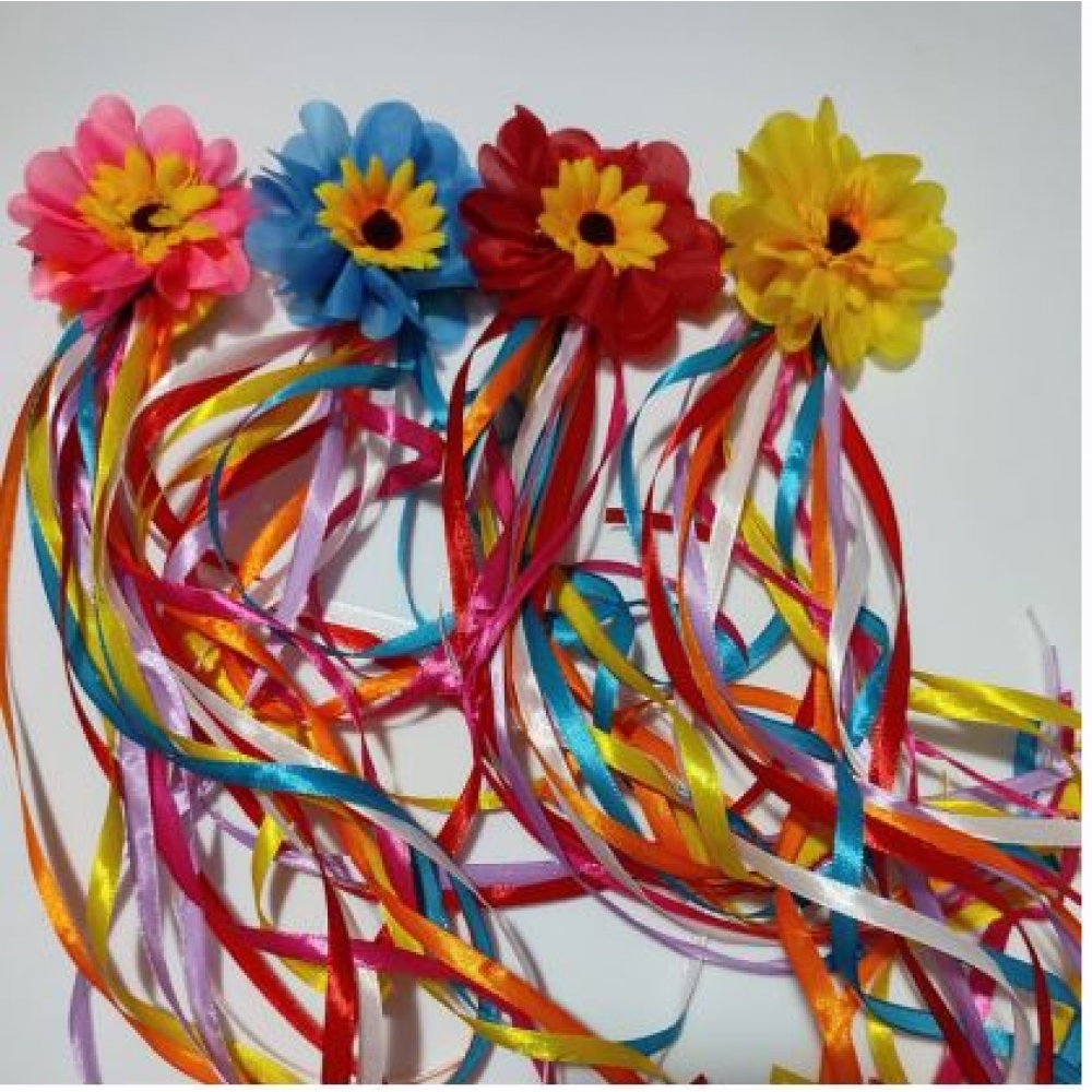 Presilha Junina Flor e Girassol com Fitas - Festa Junina