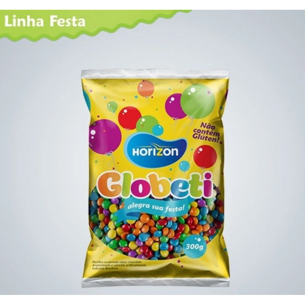 Pastilha Globeti Chocolate Colorido 300g Horizon - Doces
