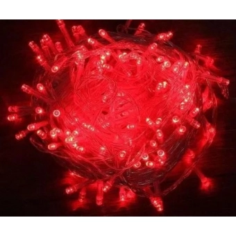 Pisca Pisca 100 Led 10 Metros 110V Vermelho Fio Transparente